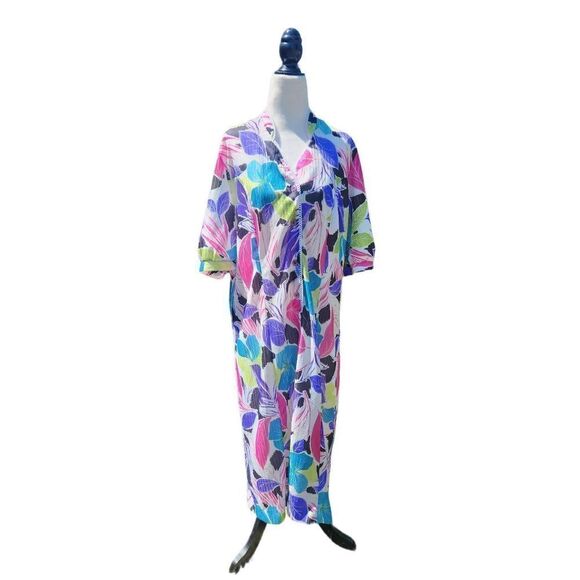 Colourful 70s Kaftan Vintage Beach Cover Dress - Picture 7 of 10